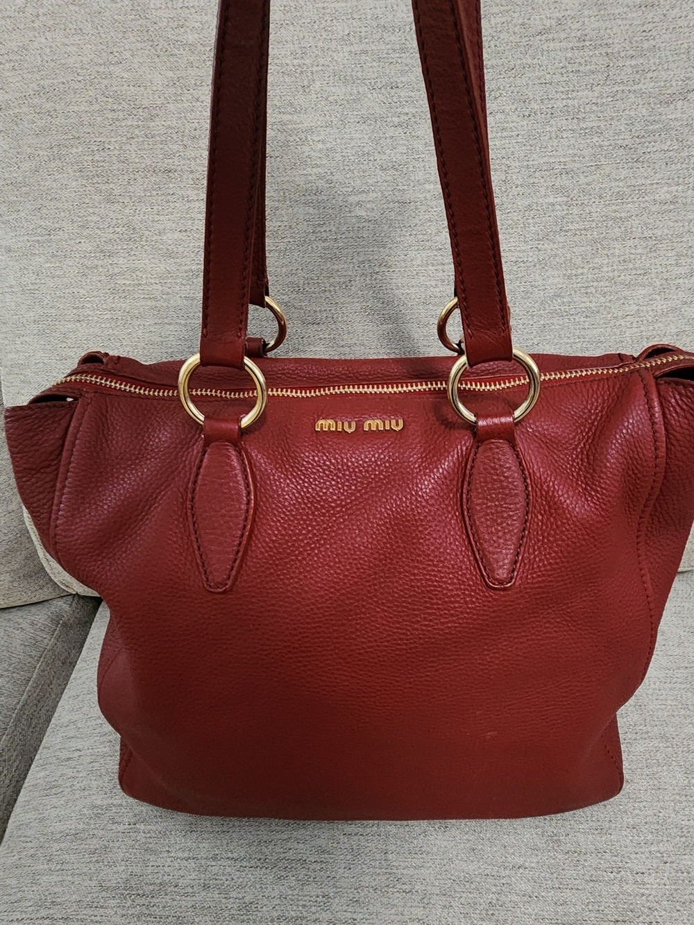 Miu Miu Red Leather Shoulder Bag